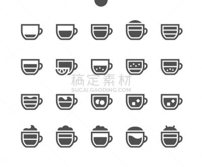 极简构图,咖啡,计算机图标,固体,字体,机敏,像素化,格子,数码图形,矢量