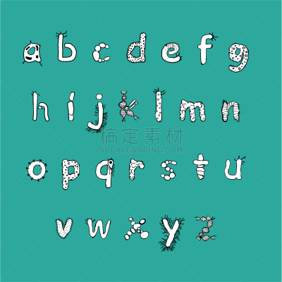 生物学,字体,微生物学,单词,显微镜,字母,噬菌体,动物,钢笔画