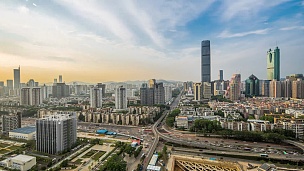 深圳现代建筑外墙，延时摄影