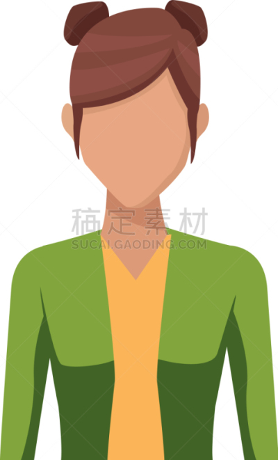 青年女人,卡通,可爱的,商务,人,概念,肖像,图像,女人,违约