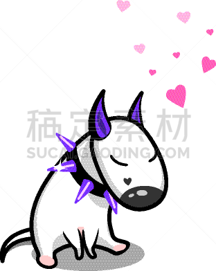 可爱的,白色,狗,牛头梗,动画片,分离着色,男孩,宠物,梗犬,服从