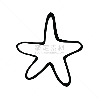 矢量,绘画插图,可爱的,乱画,夏天,海星,海报,贺卡,标签,举起手