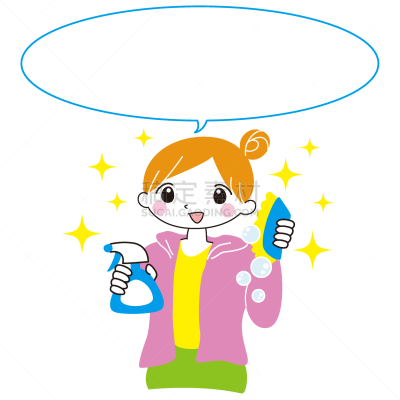 绘画插图,图像,手套,大桶,清洗剂,简单,女人,清洁手套,青年女人,20到29岁