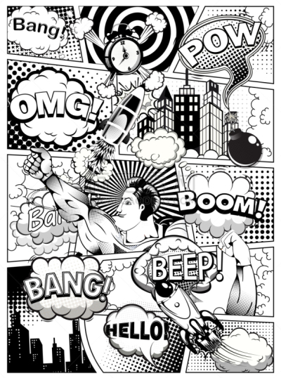 漫画,黑白图片,书页,白色,黑色,空白的,愉悦,艺术,设计