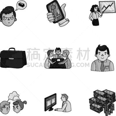 分离着色,银行业,计算机,商务研讨会,购买,布置,拍照,工作,思考,收集