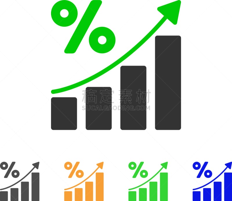 百分比号,图表,时髦的,计算机图标,信息图表,Rent,顶部,生长