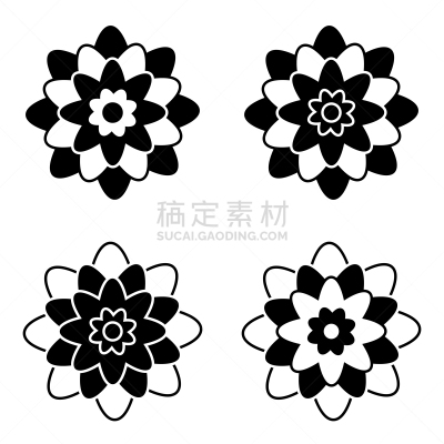 分离着色,符号,黑白图片,轮廓,白色,自然,图像,花朵,花,布置