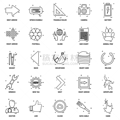 商务,数字25,线条,多样,图标集,对话气泡框,下一个,数据线,计算机