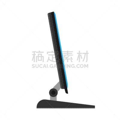 侧面视角,显示器,计算机设备,图标,白色,分离着色,商务,数据