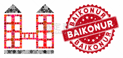 商务,拜科努尔,建筑业,海豹,抽象拼贴画,短语,水印,圆形,建筑,生锈的