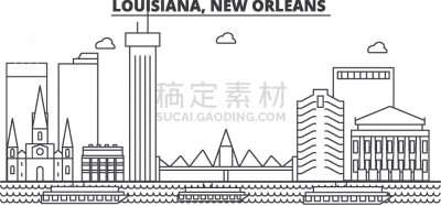建筑,路易斯安那州,城市天际线,纽奥尔良,分界线,人,户外,曙暮光,夜晚