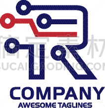 letter r tech logo