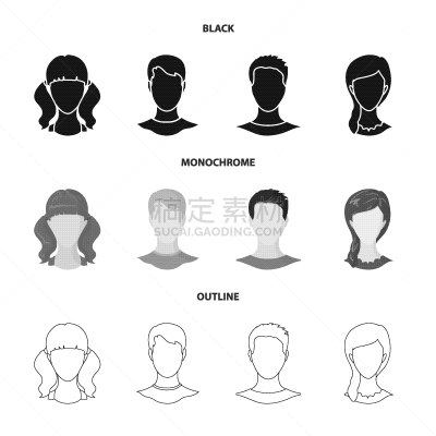 与摄影有关的场景,设计师,图标集,分离着色,假发,男人,肖像,图像,女人,收集