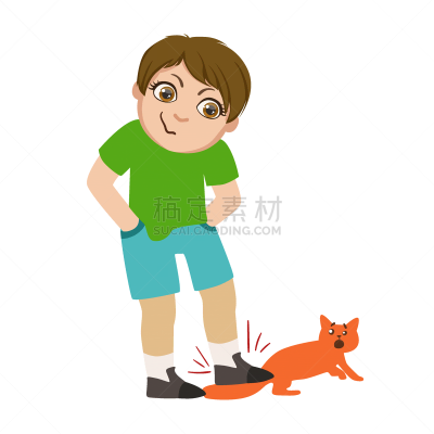 男孩,部分,猫,儿童,尾巴,宠物,红色,踏步,诉苦