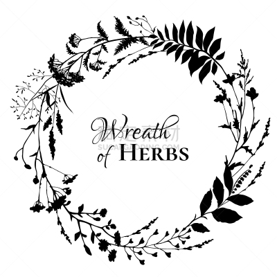 圆形,黑色,边框,草本,花环,草,草地,季节,夏天,春天