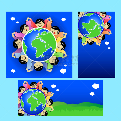 地球日,设计,贺卡,环境,全球通讯,地球形,背景,节日,天空,绘画插图