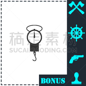 春天,平坦的,图标,比例,英镑,测量工具,食品,平衡,烹调用具,设备用品