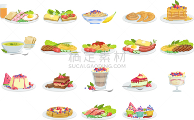 菜单,多样,食品,组物体,可爱的,比利时,牛排,菜泥,一个物体,牛角面包