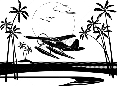 水上飞机,海洋,岛,平衡折角灯,旅途,帆,飞机,夏天,起飞,取得