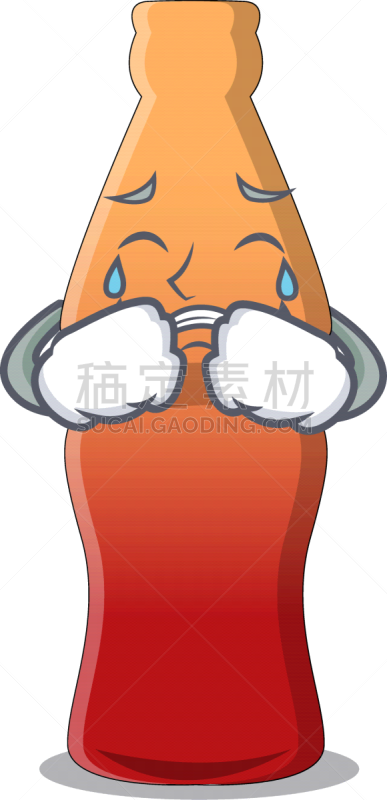果冻,糖果,可乐,瓶子,吉祥物,卡通,可爱的,偏好,食品,哭