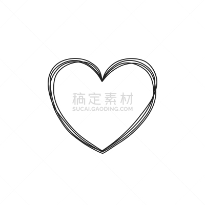 细的,绘画插图,潦草,缠结的,矢量,手,心型,形状,摇滚乐,分割
