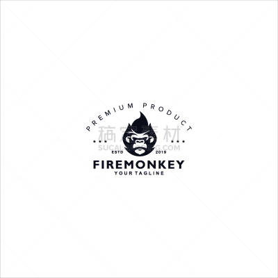 monkey logo design template idea