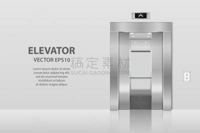 三维图形,空的,正面视角,铬合金,门,商务,开着的,银色,关闭的,矢量