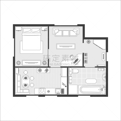 公寓,家具,女巫,计划书,轮廓,房屋,蓝图,生活方式,室内,设计