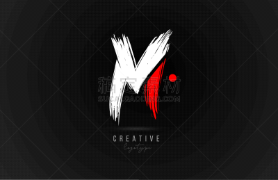 brush stroke letter m logo alphabet icon design