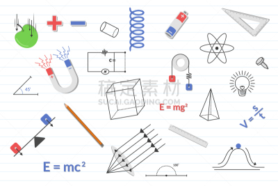 多样,物理学,科学,组物体,技术,分子,草图,教育,绘制,研究