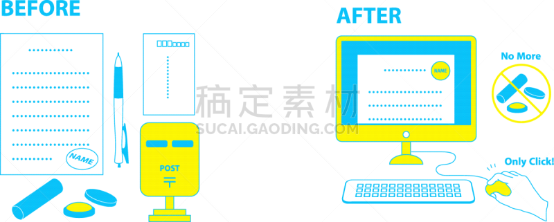 绘画插图,台式个人电脑,矢量,可爱的,计算机,公共信箱,帐单,技术,远程工作,简单