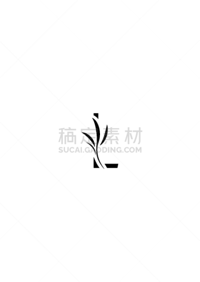 高雅,字母,叶子,英文字母L,模板,背景分离,设计,复古