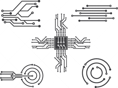 circuit board linecpuchip icon logo