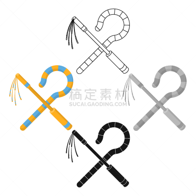 连枷,计算机图标,高雅,分离着色,职权,古老的,法老,艺术,鞭毛,设计
