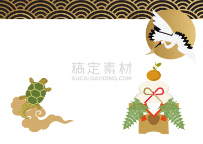 新年前夕,背景,绘画插图,日本,运气,式样,年糕,材料,给予