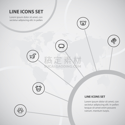 动物园,数字6,符号,宠物,脚印,图像,彪马,狗,牛,尖牙