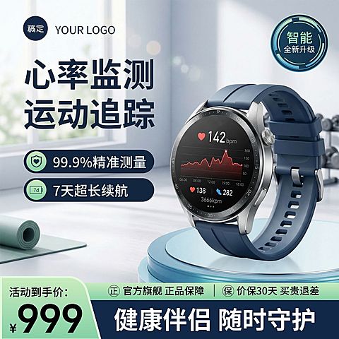 心率检测手表电子手表数码家电智能产品主图直通车