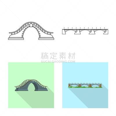 分离着色,图标,现代,建筑业,海岸线,行人,河流,设计,联系,装裱