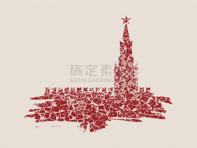克里姆林宫,莫斯科,斯巴斯基塔,国内著名景点,红色,名声,外立面,矢量