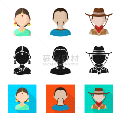 房地产,分离着色,图标,人造物,传统,饰头巾,人种,女人,哈萨克人,模仿