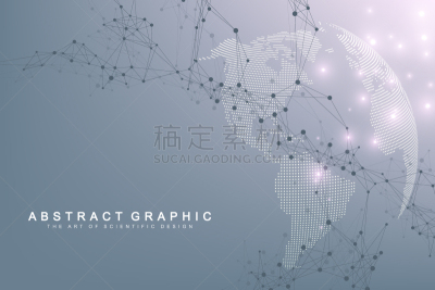 复杂性,抽象,大数据,插画,地球形,深的,数据,主机,复杂,联系