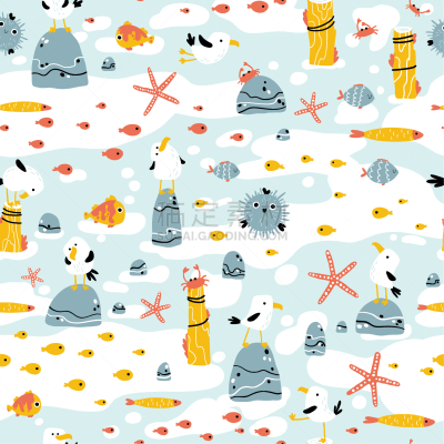 背景,绘画插图,卡通,恶作剧,海洋,海鸥,矢量,式样,幽默