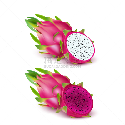三维图形,红色,一半的,水果,完整,热带水果,蜘蛛网,式样,设计元素,包装