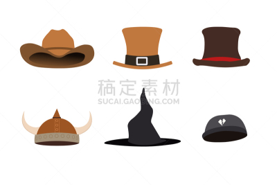 矢量,帽子,个人随身用品,绘画插图,时尚,衣服,幻想,平坦的,设计,布置