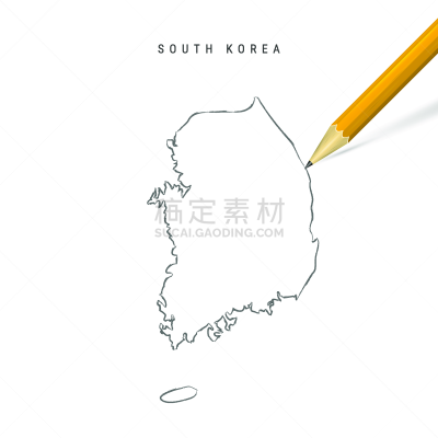 韩国,草图,轮廓,矢量,分离着色,白色背景,国内著名景点,空的,铅笔,乡村风格