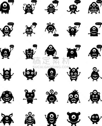 怪物,图像,动画片,矢量,动物,魔鬼,恶魔,小妖精,鬼,咆哮