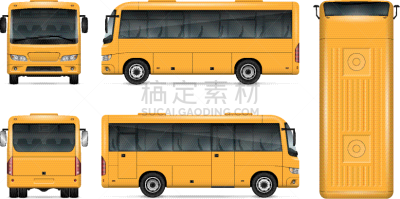 巴士,黄色,商务,汽车,蓝图,公路,模板,小的,校车,品牌名称