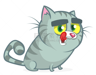 幽默,卡通,可爱的,矢量,绘画插图,猫,曼彻堪猫,沙尔特勒猫,从容态度,坐