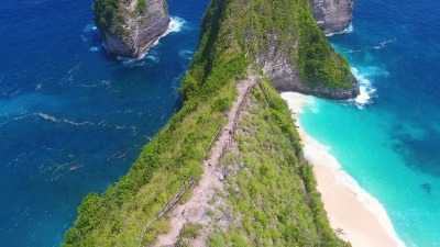 Kelingking海滩鸟瞰，Nusa Penida
