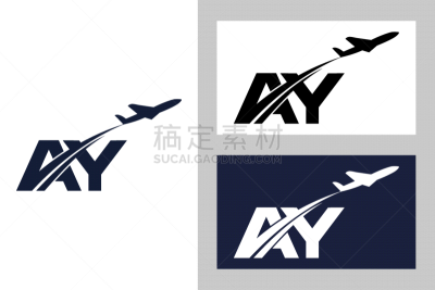 initial letter a and y with aviation logo design